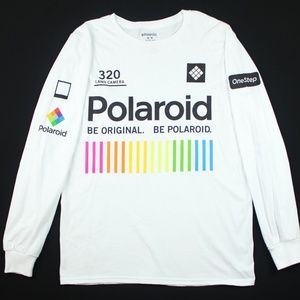 POLAROID White Long Sleeve Graphic Tee Be Original